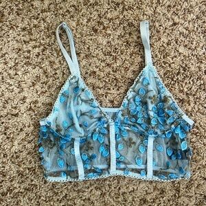 SHEIN Women's Blue Crop-top